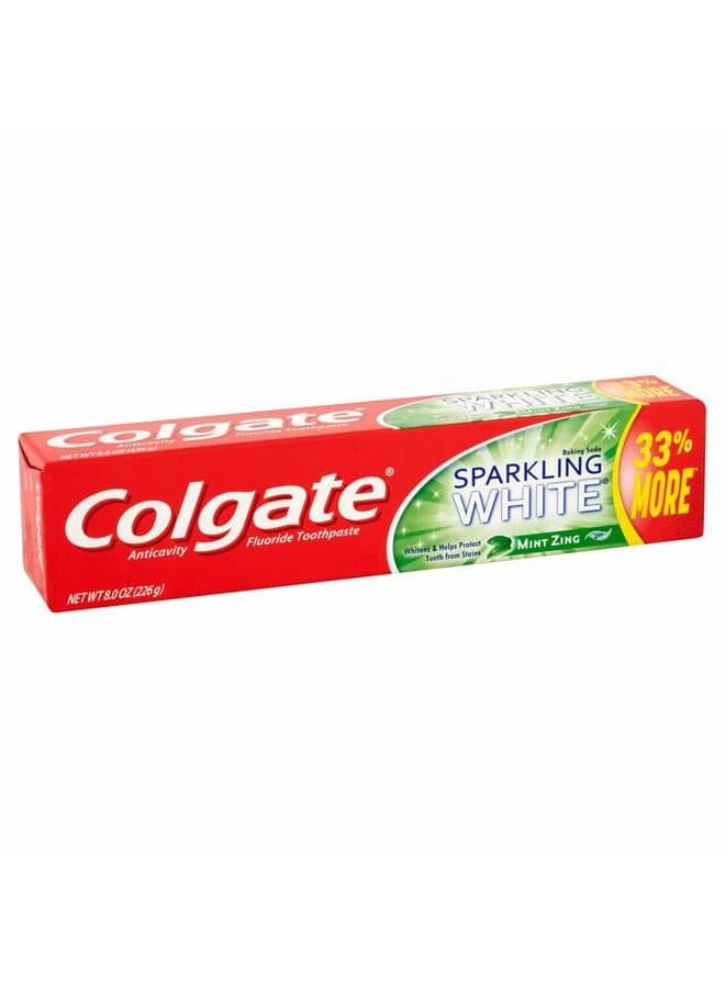 Sparkling Mint Zing Gel Toothpaste, white mint,spearmint, 8 Ounce