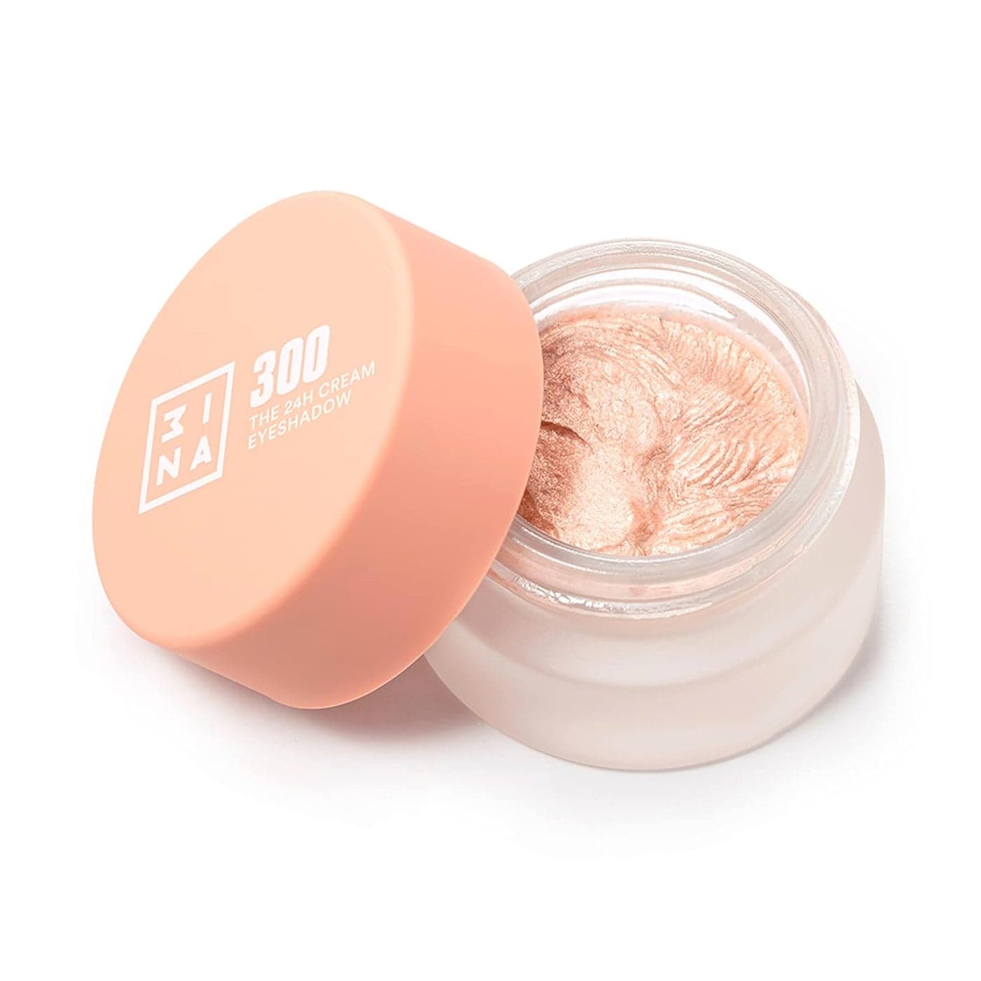 3INA MAKEUP - The 24h Cream Eyeshadow 300 - Pink Nude Eyeshadow with Creamy Texture - Matte Shimmer and Glitter Eyeshadow Finish - Waterproof Cream Eyeshadow - Vegan - Cruelty Free