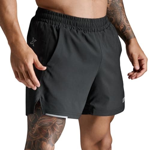 2XU Men's Aero 5 Inch Shorts - Powerful Muscle Support and Compression - Black/Silver Reflective - Size XX-Large