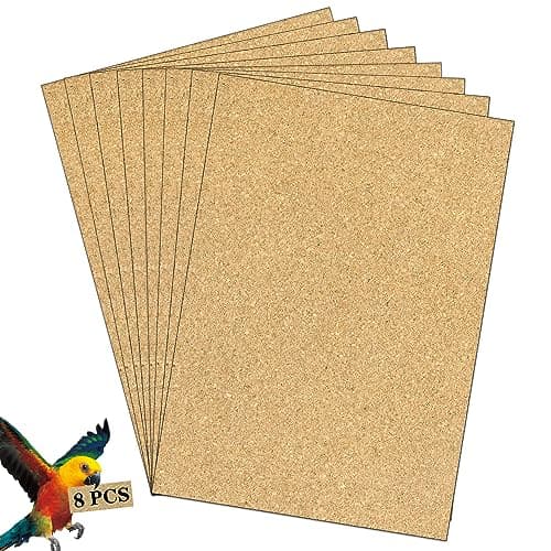 Gravel Paper for Bird Cage,BirdCage Liner Papers Cuttable Gravel Liner Sea Sand Paper Pet Animal Cages Cushion Great for Hard-Billed Birds Parrot | Clean Safe & Aids in Digestion (8 PCS - 17" x 11")