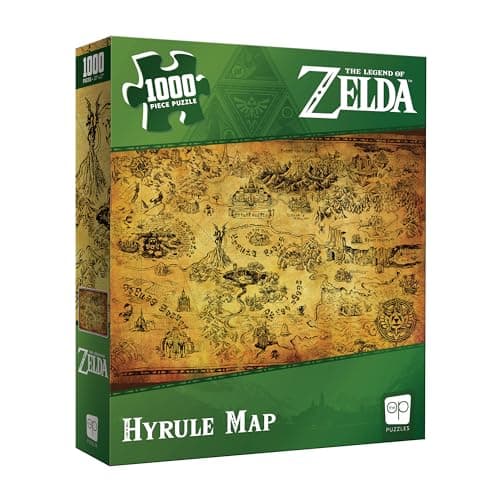 The Legend of Zelda Hyrule Map 1000 Piece Jigsaw Puzzle Collectible Puzzle Featuring Stylized Hyrule Map from The Legend of Zelda Video Games Officially Licensed Nintendo Merchandise