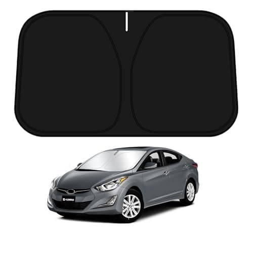 D-Lumina Windshield Sun Shade for 2011-2016 Hyun'dai Elantra Accessories, Front Window Sunshade Sun Visor Protector Block UV Rays Heat, Foldable 2 Layers 210T Material
