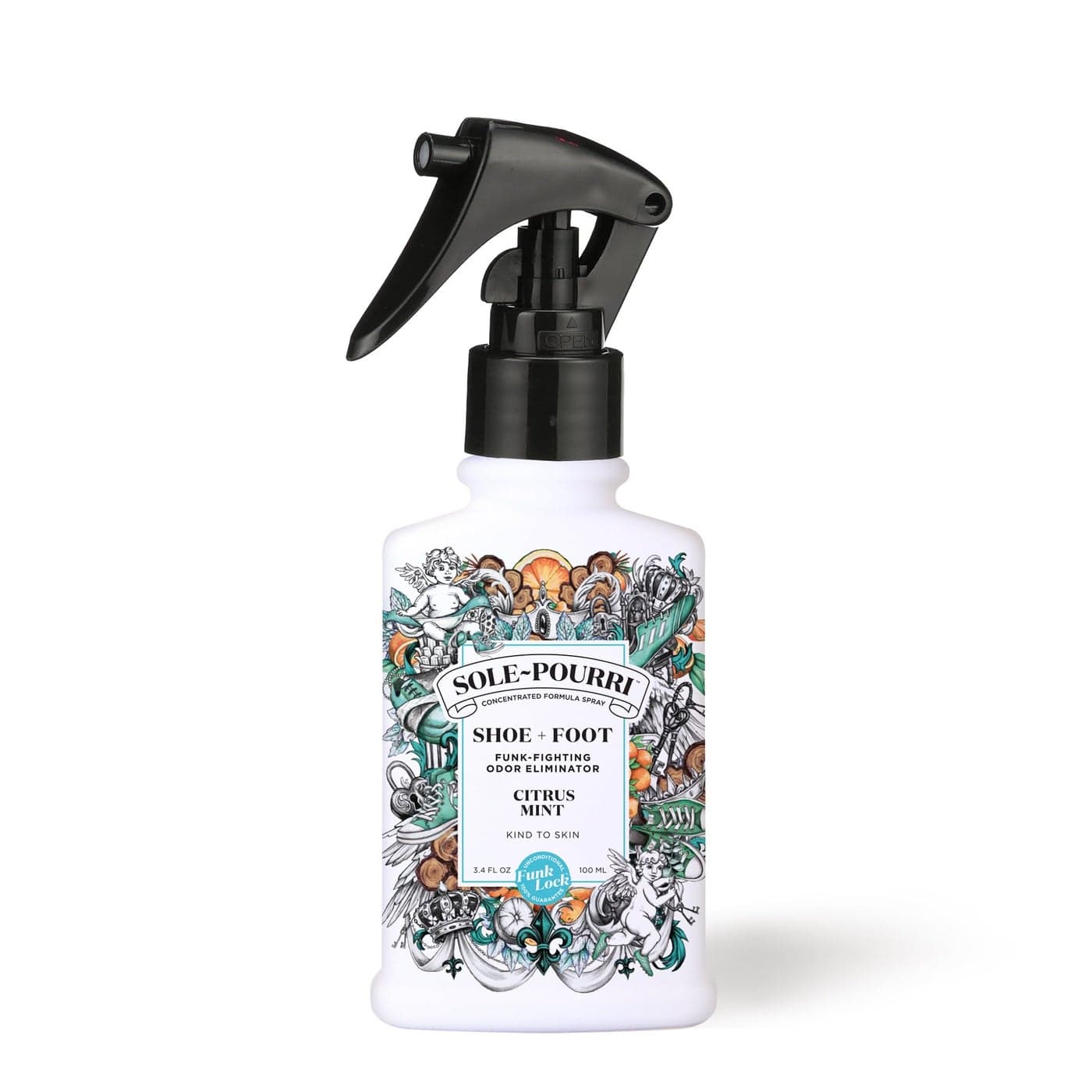Sole-Pourri Shoe + Foot Funk-Fighting Odor Freshener Spray, Citrus Mint, 3.4 Fl Oz