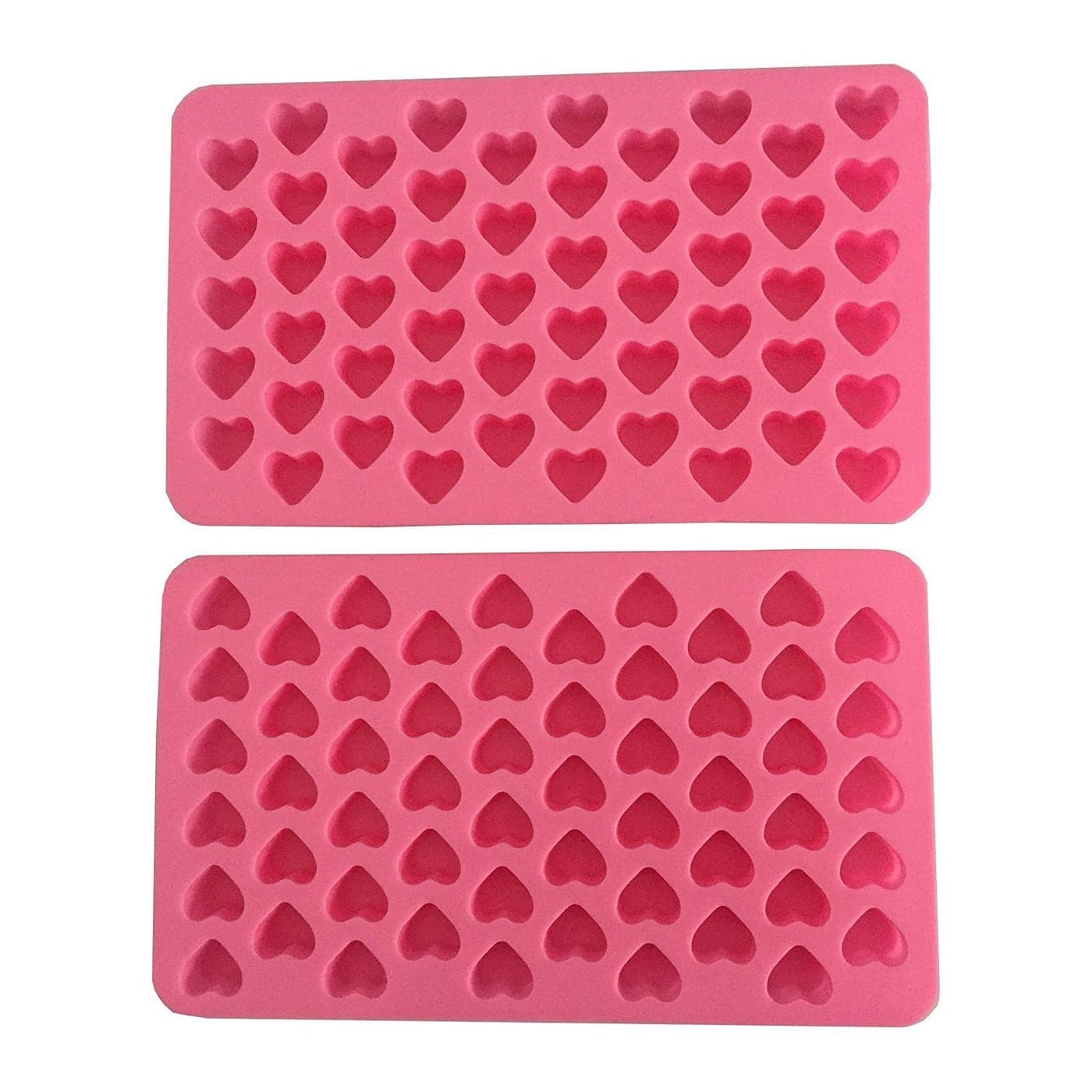 Cherion Mini Heart Shape Silicone Ice Cube Candy Ice CubeChocolate Mold Pink Pack of 2 for Valentines Day Wedding Anniversary Mothers day and Fathers day