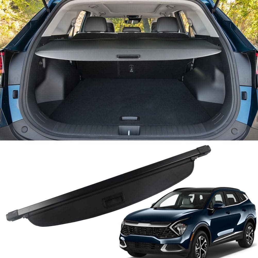 Marretoo Retractable Cargo Cover for 2023 Kia Sportage - Black Security Shade