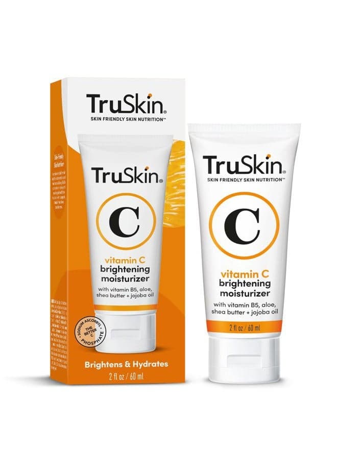 Vitamin C Cream for Face – Brightening Moisturizer, Anti Aging, Hydrating, Skin Wrinkle Cream – Vitamin B5, Vitamin E, Jojoba Oil, Aloe Vera & Green Tea, 2 Fl Oz