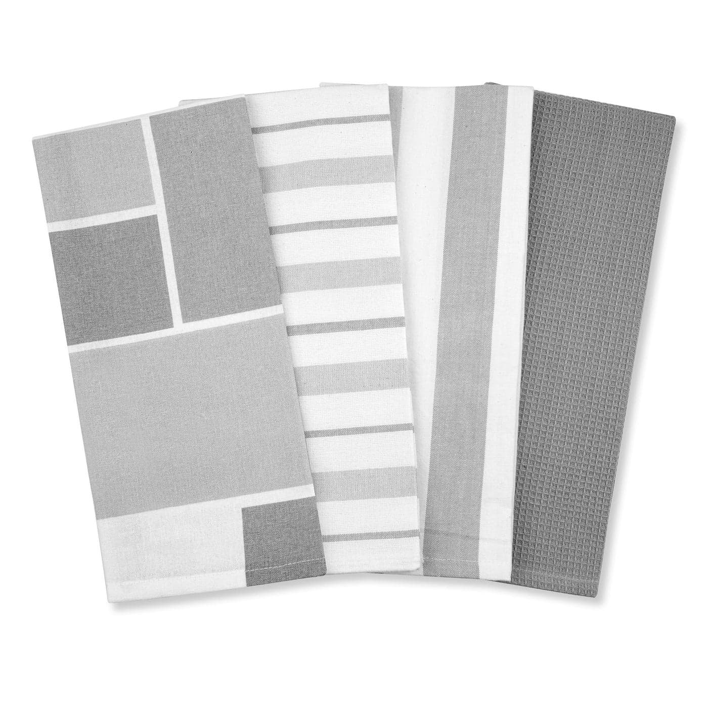 Jot Mark Dish Towels 100 Percent Cotton Set of 4 for Drying and Kitchen Use Ansel Grey