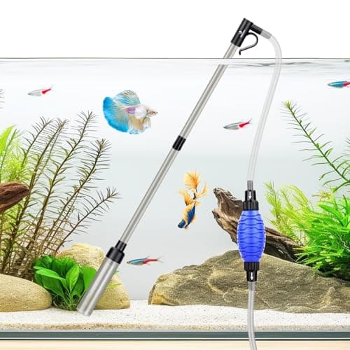 fishkeeper Quick Aquarium Siphon Pump Gravel Cleaner 256GPH 80GPH Adjustable Powerful Fish Tank Vacuum Gravel Cleaning Kit for Aquarium Water Changer Sand Cleaner Dirt Removal
