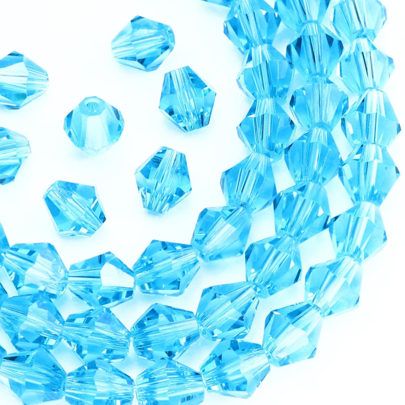 Dowarm 1000PCS Bicone Beads 4MM Crystal Glass Beads for Jewelry Making Craft Bracelet Necklace Dolls Aquamarine Blue