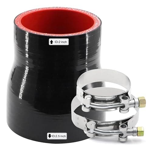 ID 2 to 212 inch5163mm Silicone Reducer Coupler Hose for TurboIntakeIntercoolerExhaust Pipe 4 Layers of Polyester Reinforcement Thickness 5mm Tube Length 3inch with 2 TBolt Clamps