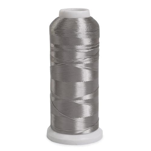 Embroiderymaterial Flat Untwisted Art Silk Thread for Japanese Style Cross-Stitch Hand Embroidery-1 Roll/2000Meter (2187 Yards) Color Grey
