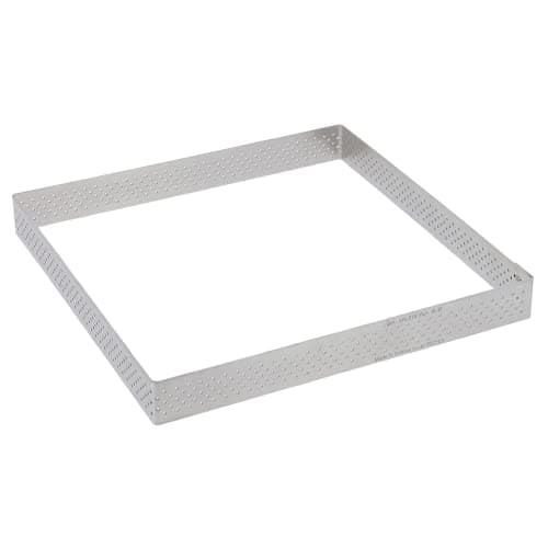 de Buyer Perforated Square Tart Ring - 8” x 8” x 0.8” - Perfect for Baking Beautifully Crisp Tarts - Easy to Use & Clean - Made in France