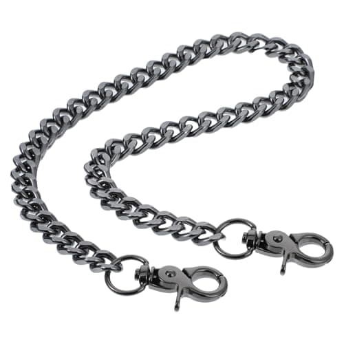 Black Metal Wallet Chain Heavy Duty Pocket Keychains Punk Goth Keyring Pant Chains Belt Trouser Chain Hip Hop Pocket Jean Chain with Round Clasp Waist Chain for Women Men Clothing Accessories