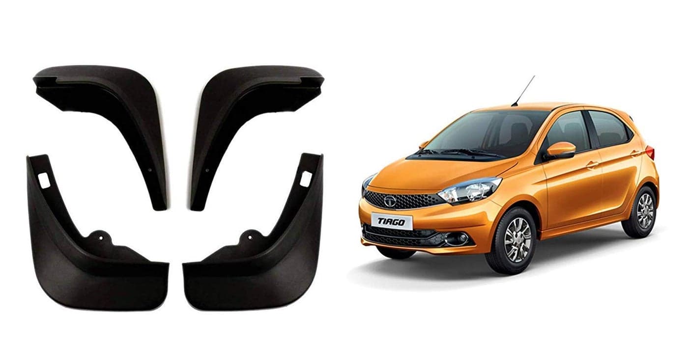 Sparedeals - Car Mud Flap/Mud Guard Compatible with Tata Tiago 2016-2020 (Set of 4 Pcs.)