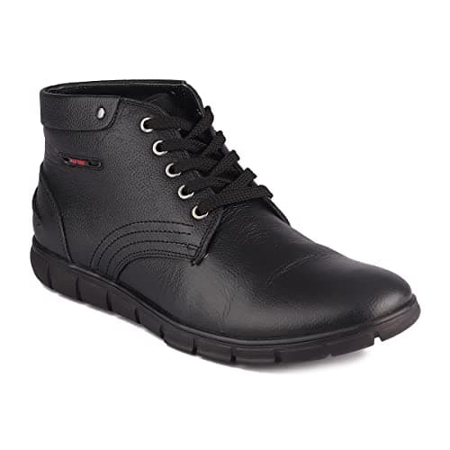 Red Chief Genuine Leather Casual Boots for Men | Rugged & Stylish Everyday Footwear | Black | RC3508