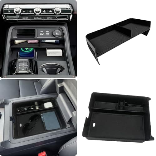 Zxiaochun 2PCS Center Console Organizer Compatible with 2023 2024 2025 2026 Honda Pilot & 2026 Honda Passport Interior Accessories, Armrest Box Tray Gear Shift Storage Tray