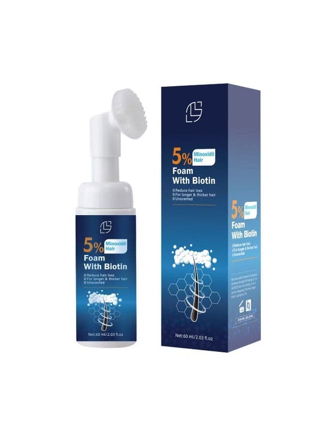 5% Minoxidil Foam for Men Women, 60ml 5% Minoxidil for Men Foam, Minoxidil for Women Hair Growth Suitable for Hair Thinning Receding Hairline and Hair Loss to Hair Regrowth Get Thicker Fuller Hair