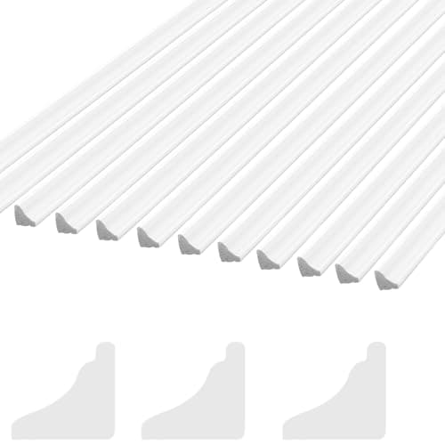 Relaxgiant 12 Pcs Miniature Dollhouse Trim Dollhouse Accessories 3 Styles on 1 12 Scale 16 Long Wooden Trims Finishing Corner Classic Frame