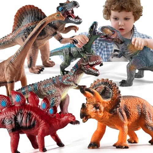 NIPLOOOW Big Dinosaur Toys for Kids 35 7 Piece Realistic Soft Dinosaur Figures Jumbo Dinosaur Toys for Kids 57 Dinosaur Party Favors Birthday Gifts for Boys Girls