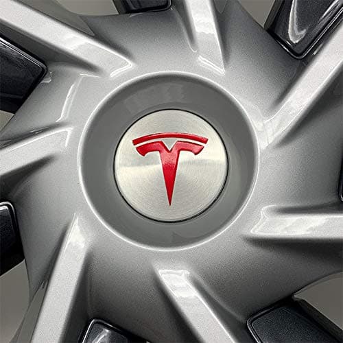 Wheel Decals for Tesla Model Y & Tempest, 5-pc Set (Gloss Red)