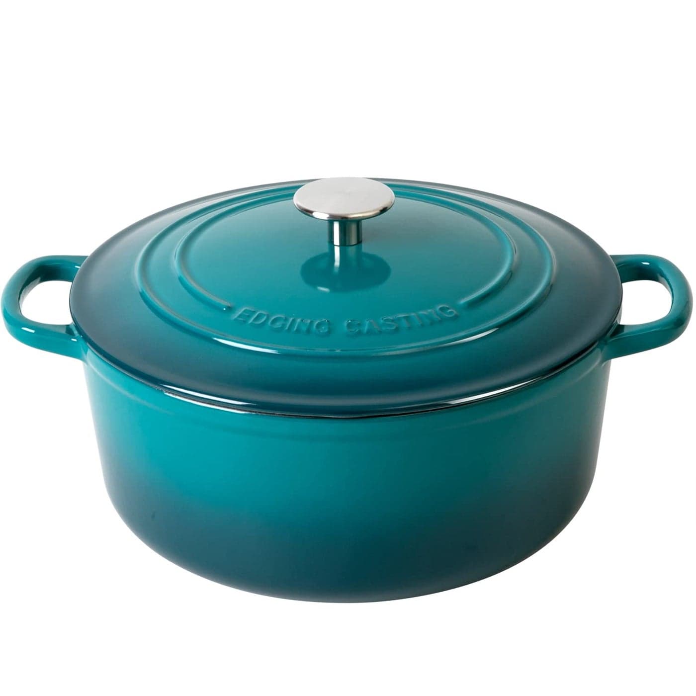 EDGING CASTING Dutch Ovens with Lid Enameled Cast Iron Covered 55 Quart Dutch Oven with Dual Handle Darkcyan