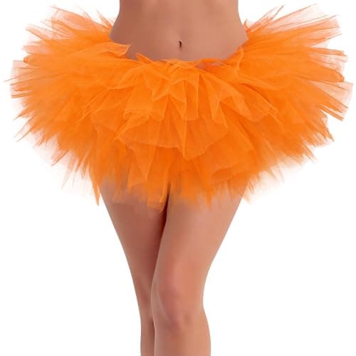 Orange Tutu for Women Halloween Tutus for Women Orange Fairy Costume Womens Tulle Skirt Fairy Costume Adult Tutu Skirts