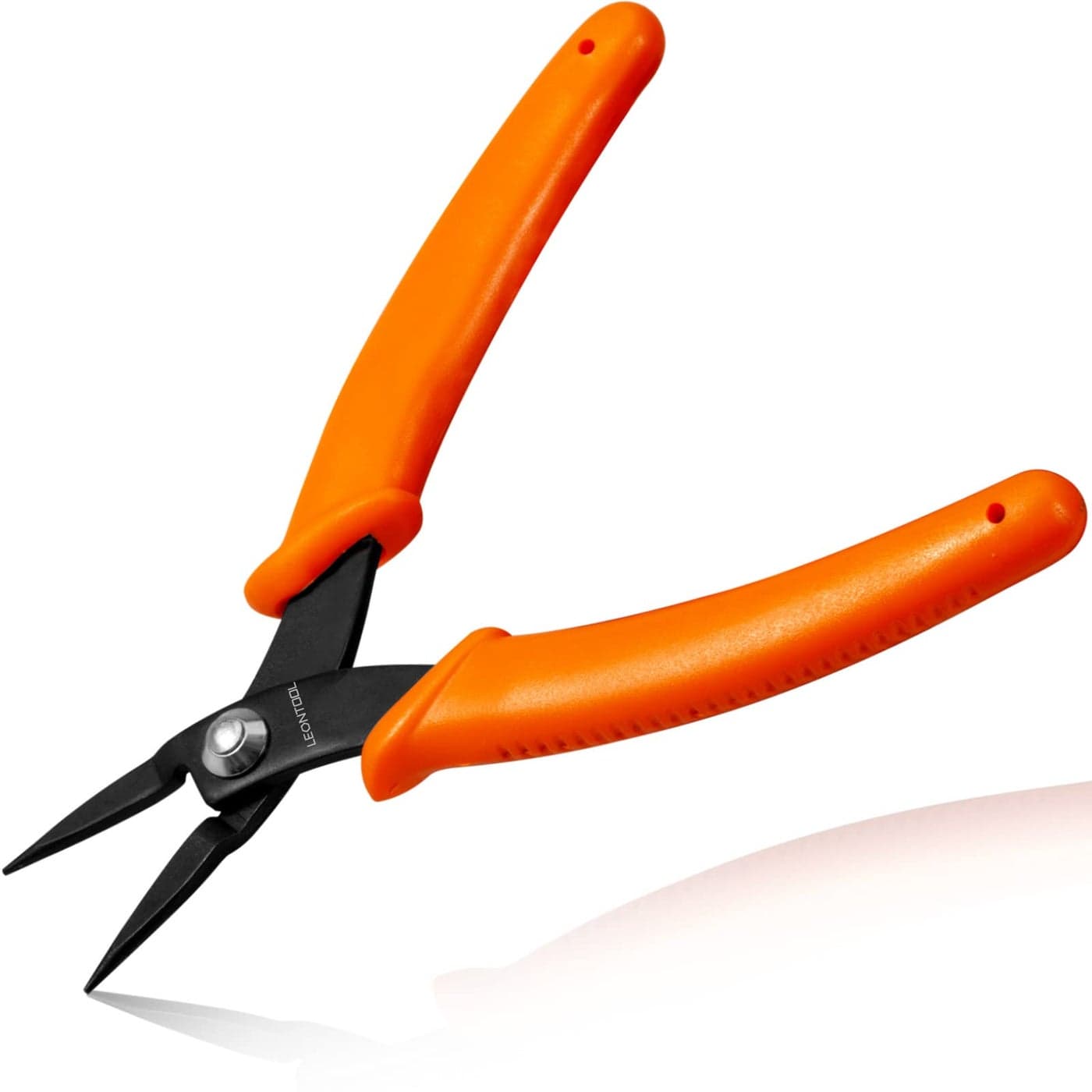 LEONTOOL 5Inch Long Nose Pliers Specialty Pointed Nose Tweezer Nose Pliers 1mm Diameter Tip Mini Needle Nose Chain Nose Pliers Flat Smooth Jaw Precision Pliers Jewellery Making Tool