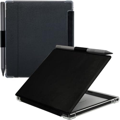 GOVTVA Pen Holder Case for Onyx Boox Go Color 7 (Gen 1/2, 2024/2025) / Boox Go 7 Ultra-Thin Enhanced Auto Sleep/Wake Cover with Transparent TPU Back & Magnetic Closure (Black)