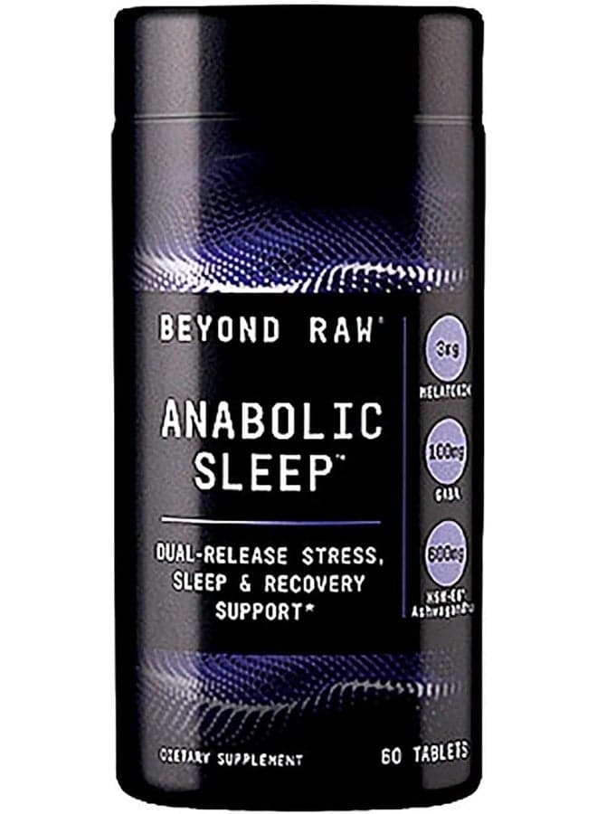 Beyond Raw Anabolic Sleep | Duel-Release Stress, Sleep, & Recovery Support | 60 Count