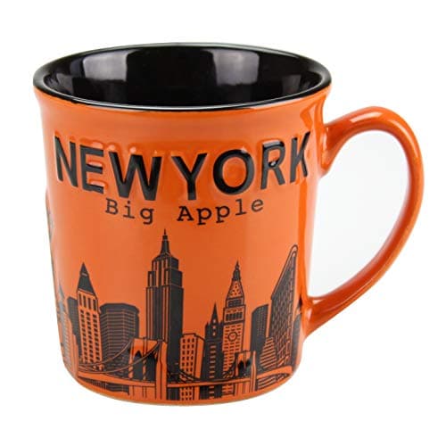 Torkia New York Big Apple City Skyline Jumbo Ceramic Mugs 12oz Orange