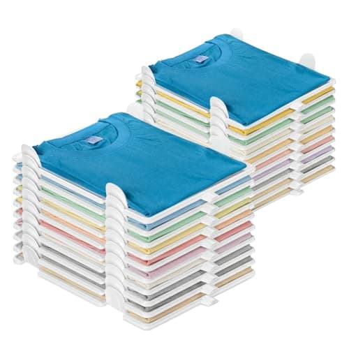 Accenter Tshirt Organizer for Closet StorageCloset Shelves for Bedroom StorageStackable Storage Bins for Home StorageSturdy and Durable Clothes Folder20Pack