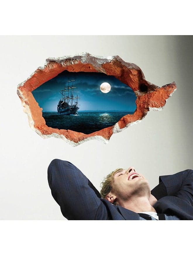 3D Broken Home Wall Art Sticker Multicolour