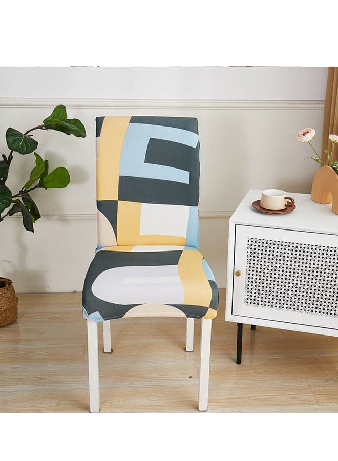 Dust Proof Dining Chair Cover Set Geometric Chair Cover