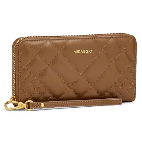Miraggio Sutton Quilted Zip Around Wallet for Woman | 3 Compartment Women Wallet | Gift Items for Women