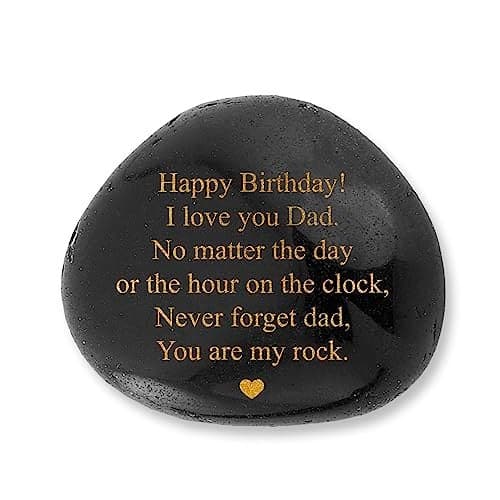 VELENTI Dad Birthday Gifts Decorative Stones You are My Rock Engraved Decorative Accessories Heartwarming Birthday Gift for Dad Happy Birthday Dads Gift from Son Daughter