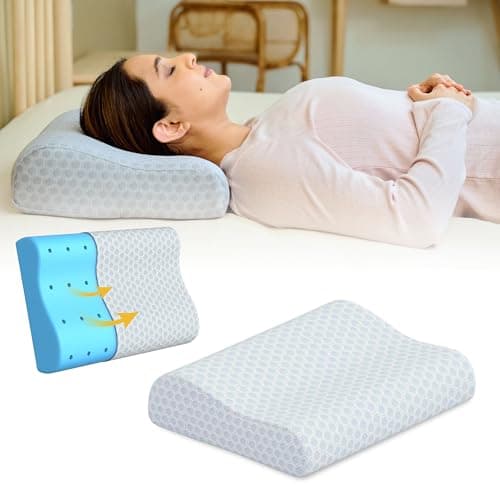 CareFoam Gel Memory Cervical Neck Pillow for Pain Relief Sleep, Improves Posture & Spinal Alignment, Neck Pain Relief Cushion with Ultra Responsive Memory Foam Washable Cover-King-Grey Pack of 1