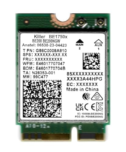HighZer0 Electronics BE1750x Killer Series Upgraded BE200 WiFi 7 Card Gaming WiFi Adapter M2 PCIe WiFi Card 58 Gbps 320MHz 4K QAM Supports Bluetooth 54 Intel PC with Windows 1011