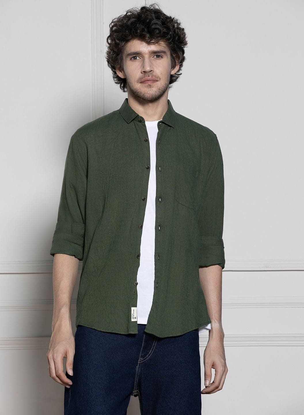 Olive Regular Shirt for Men - Comfortable, Stylish