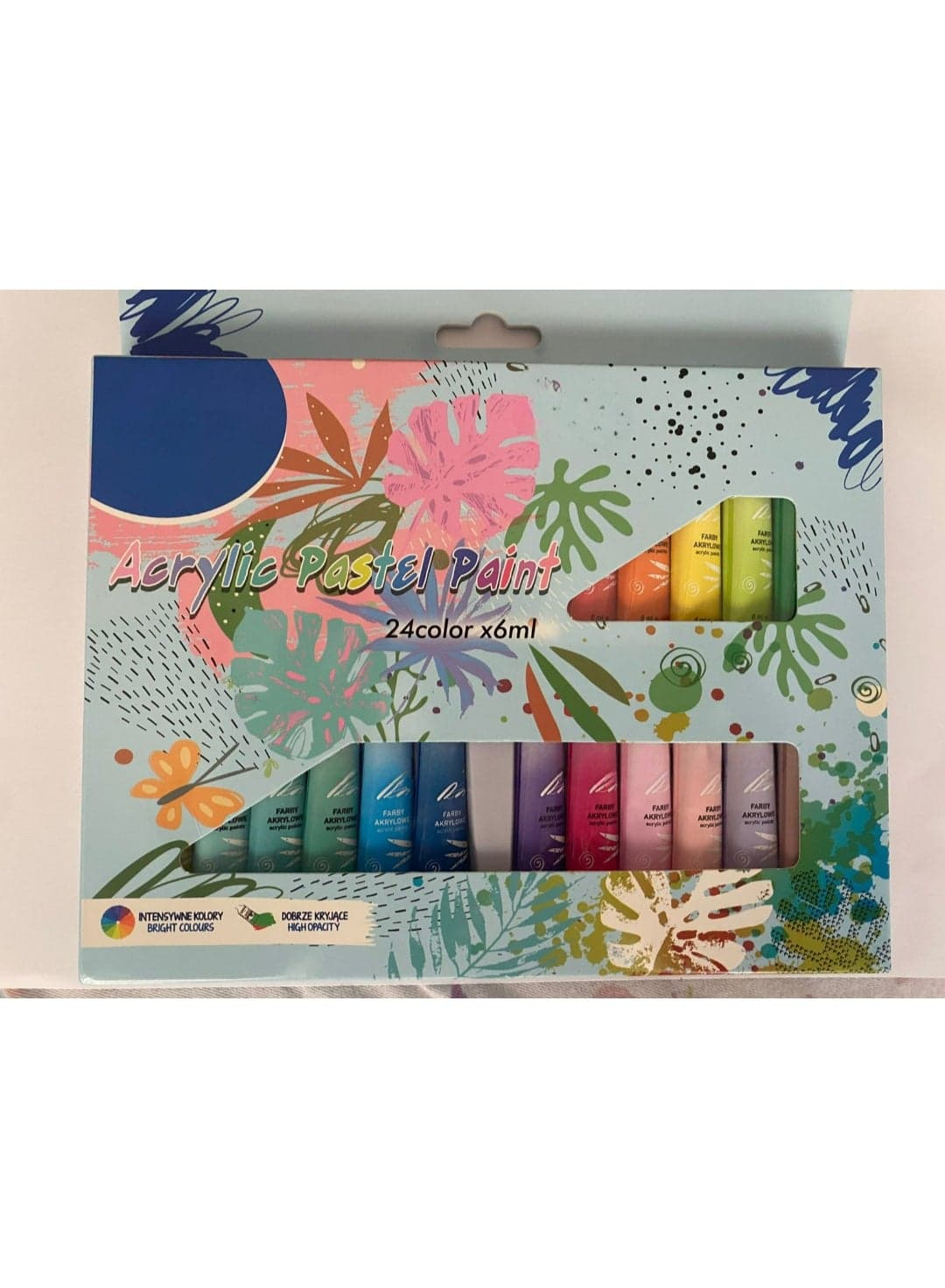 24 pcs Acrylic pastel paint tubes 6 ml each ideal for painting and school projects for kids