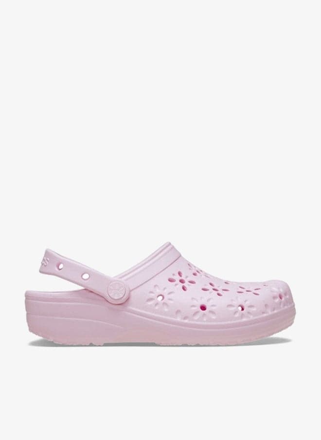 Crocs Unisex Pink Milk Classic Floral Cut Out Clog — 41-42