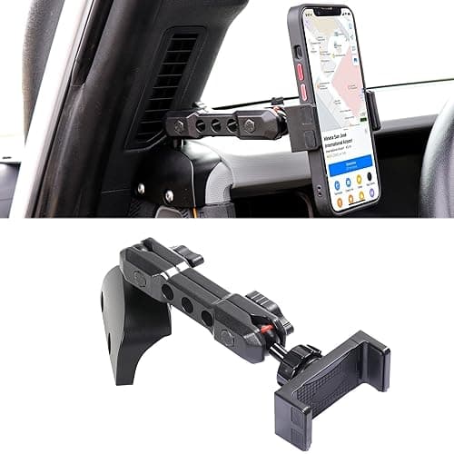 RERPRO Dash Phone Mount Holder Driver Side Compatible with 2021 2022 2023 2024 2025 2026 Ford Bronco 24 Door Interior Accessories Dashboard Cell Phone Stand 360 Adjustable Aluminum Alloy