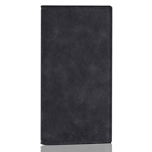 CASMONAL Premium Leather Checkbook Cover for Men and Women Checkbook Holder Wallet RFID Blocking