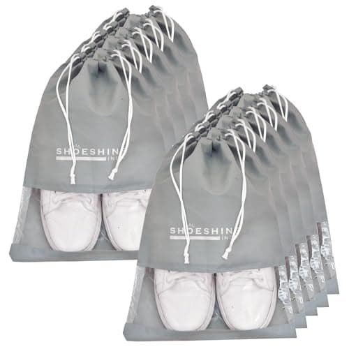 SHOESHINE Shoe Bag for Storage Shoes for Men and Women Travel Essentials Shoe Cover or Shoe Bags Pouches Transparent Shoe Bag for Travel or Accessories - Pack of 10 Shoe Pouch