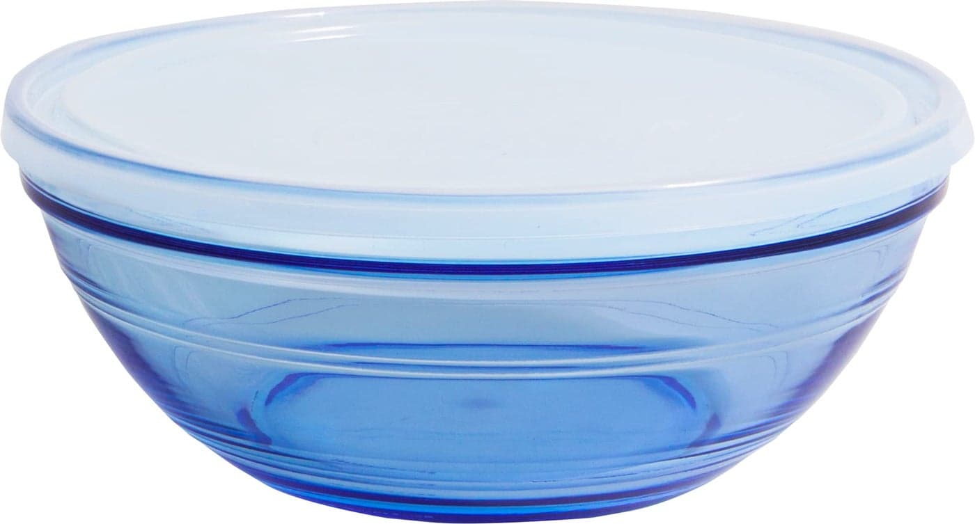 Duralex® 1.6 L Serving & Mixing Tempered Glass Marine Bowl With Lid | Round Bowl for Kitchen & Dinning | Transparent Bowl for Mixing Dough, Salad, Cake Batter, Pasta | Microwave & Dishwasher Safe
