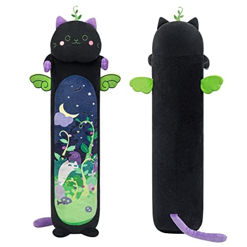 Mewaii Long Cat Plush 5 Sizes 120 Extra Filling Giant Plushness Kids Body Pillow Kawaii Cute Black Cat Stuffed Animals Plushies Big Long Body Pillow Black Cat Plush Gift for Girls 53