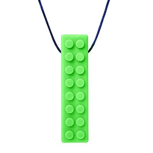ARKs Brick Stick Textured Chew Necklace Made in The USA Lime Green Firm