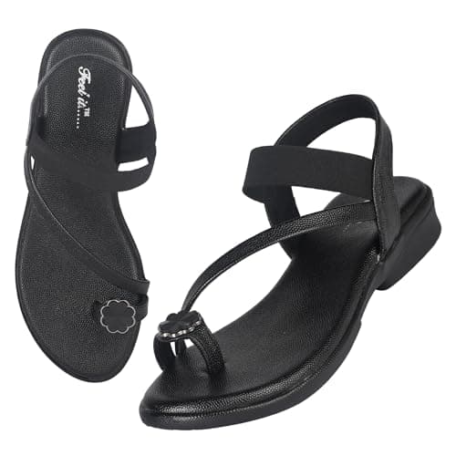 Feel it Women Casual One Toe Flats Sandal with Buckle, Women's Flat Sandals