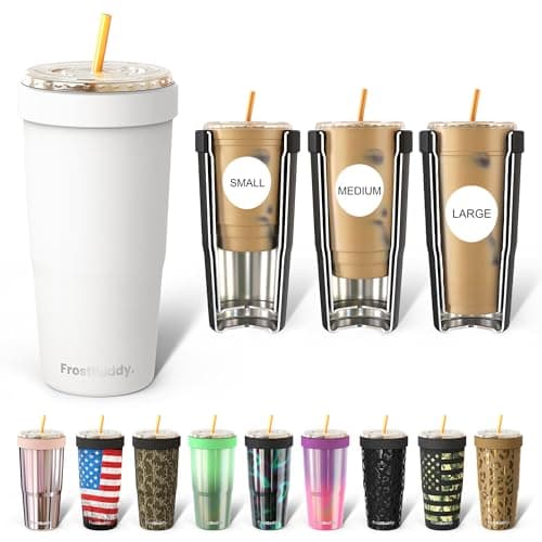 Frost Buddy Togo Buddy 30 oz Stainless Steel Vacuum Insulated Tumbler To Go Coffee Cup Reusable Iced Coffee Cups Travel Mug Thermal Cup for Hot Cold Drinks Dunkin Cup White