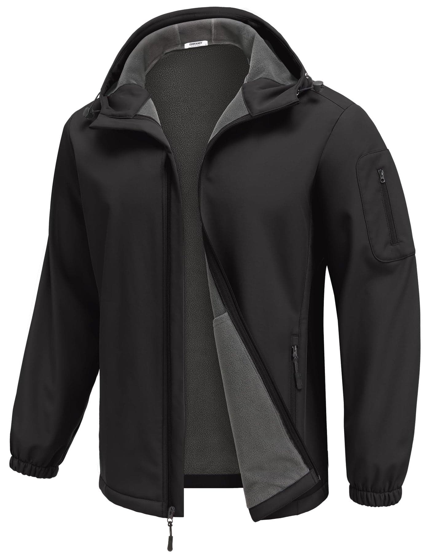 COOFANDY Men's Outdoor Waterproof Soft Shell Hooded Military Tactical Jacket Fleece Lined Windbreaker Jacket