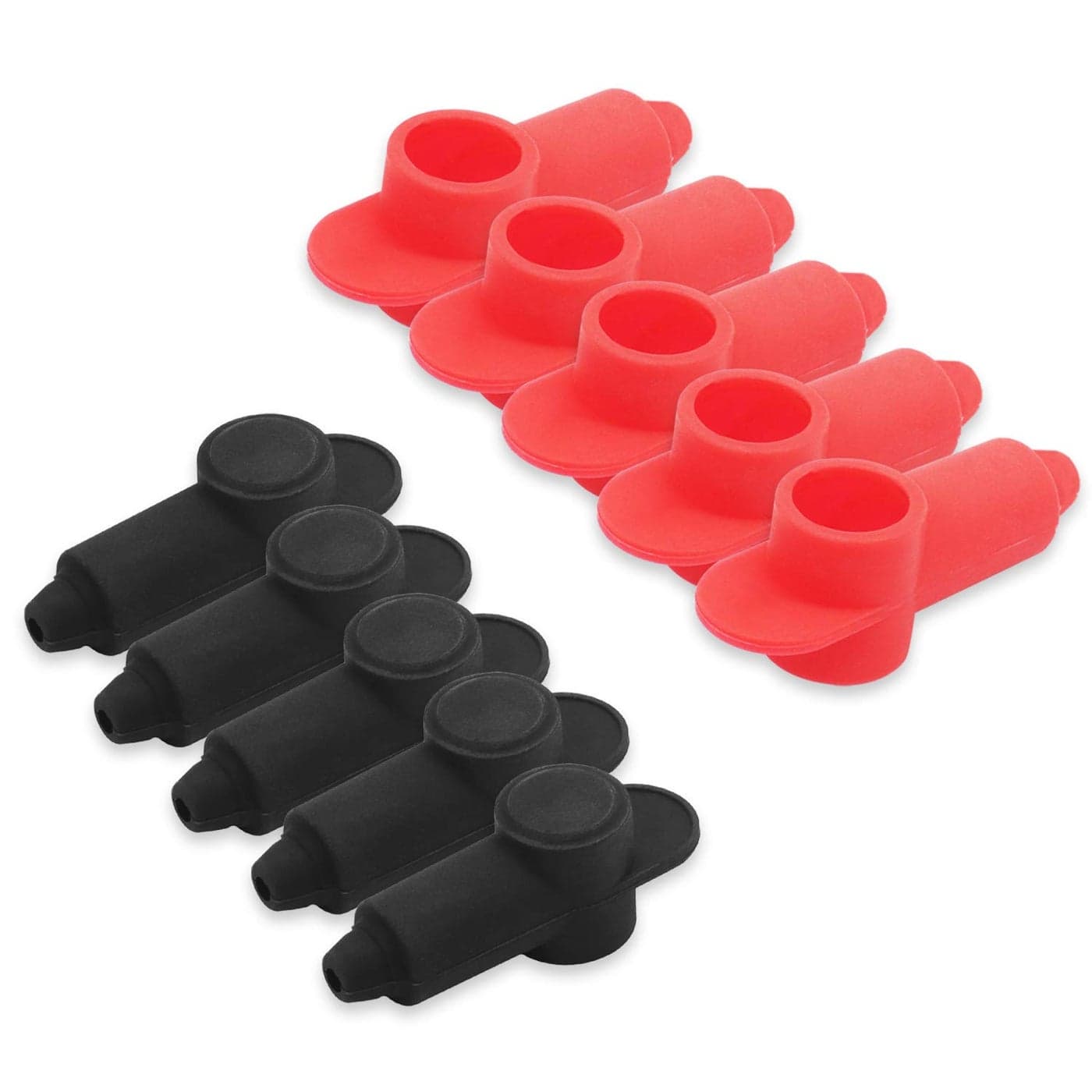Recoil 10 Pack Silicone Terminal Covers for Alternator Battery Stud and Power Junction Blocks Fits 102 AWG Wire 5 Red and 5 Black Pairs
